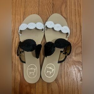 Jack Rogers Lauren Sandal Black and White
Size 9